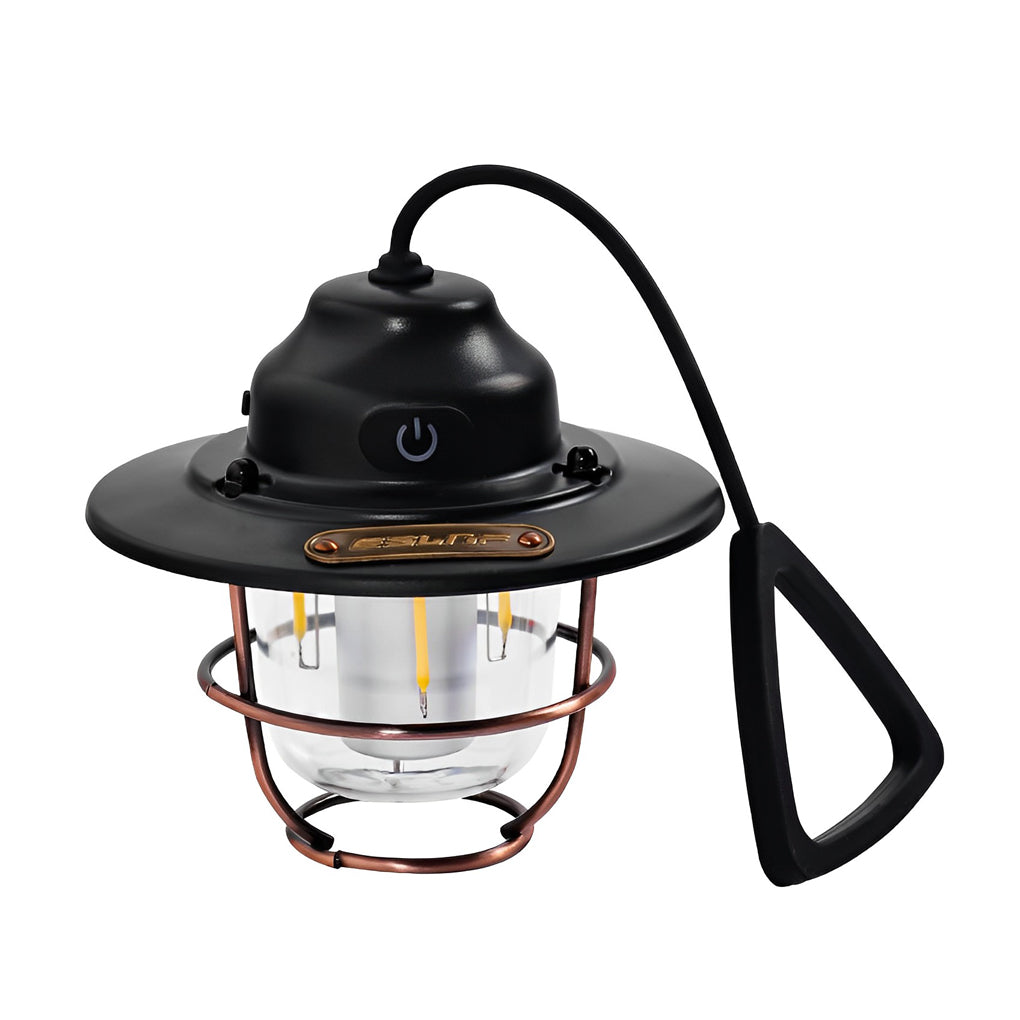 Round LED Waterproof USB Rechargeable Retro Outdoor Light Camping Lamp
