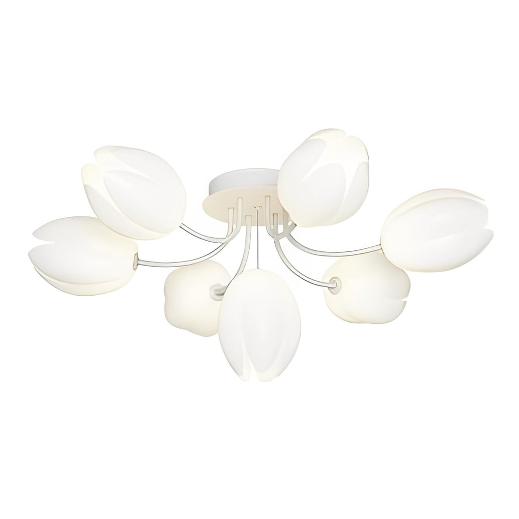 Tulips Flowers G9 14W White Minimalist Ceiling Lights Chandelier