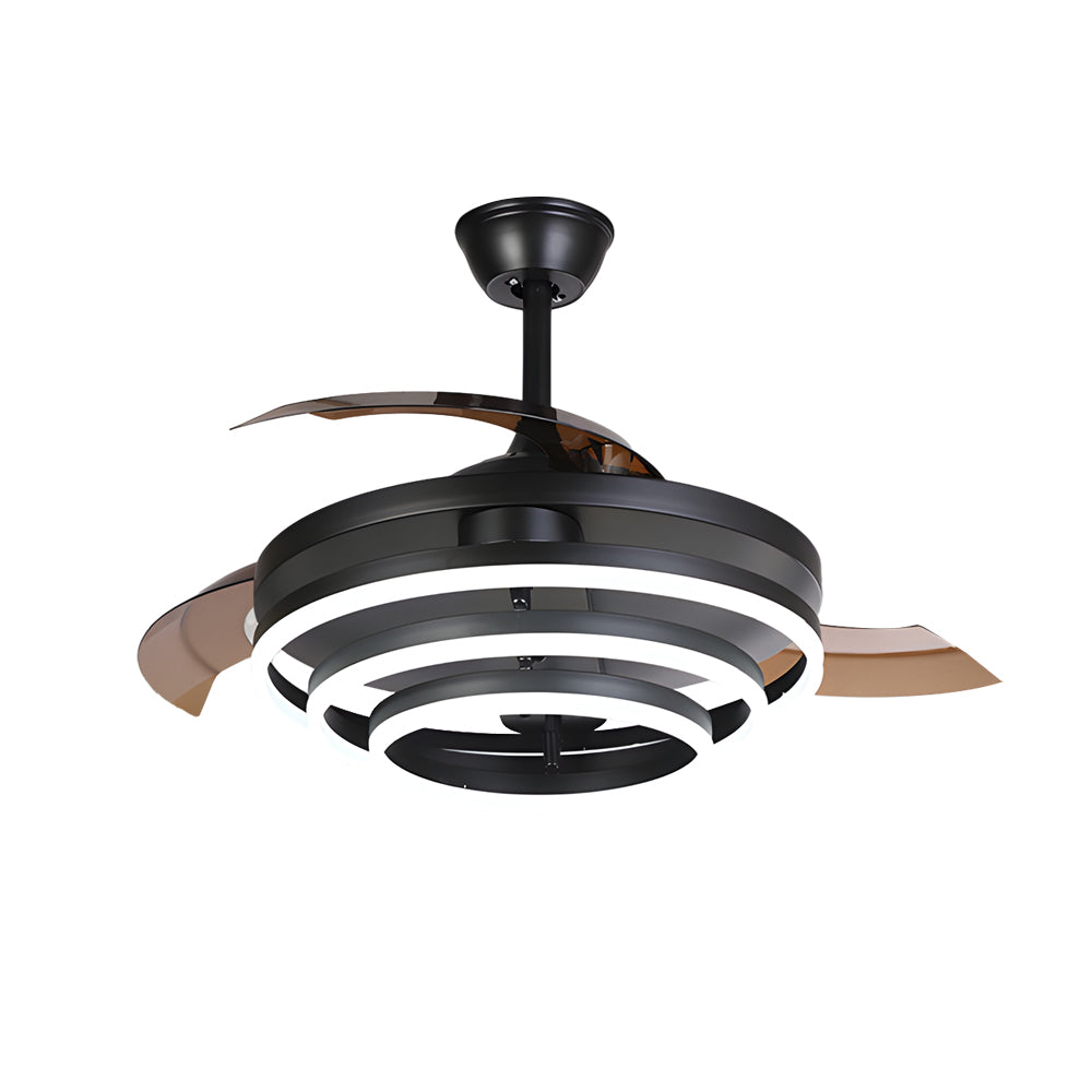 Modern 41" Retractable Ceiling Fan with LED Lights and Remote Control