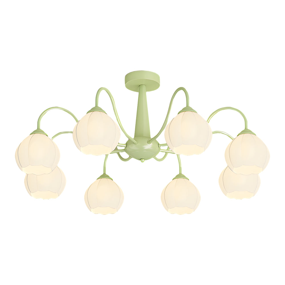 8 Round Flowers Bell Orchid Three Step Dimming Modern Ceiling Lights Fixture