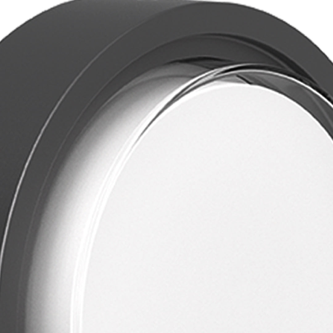 Modern black circular wall light with white LED panel for contemporary interior applications