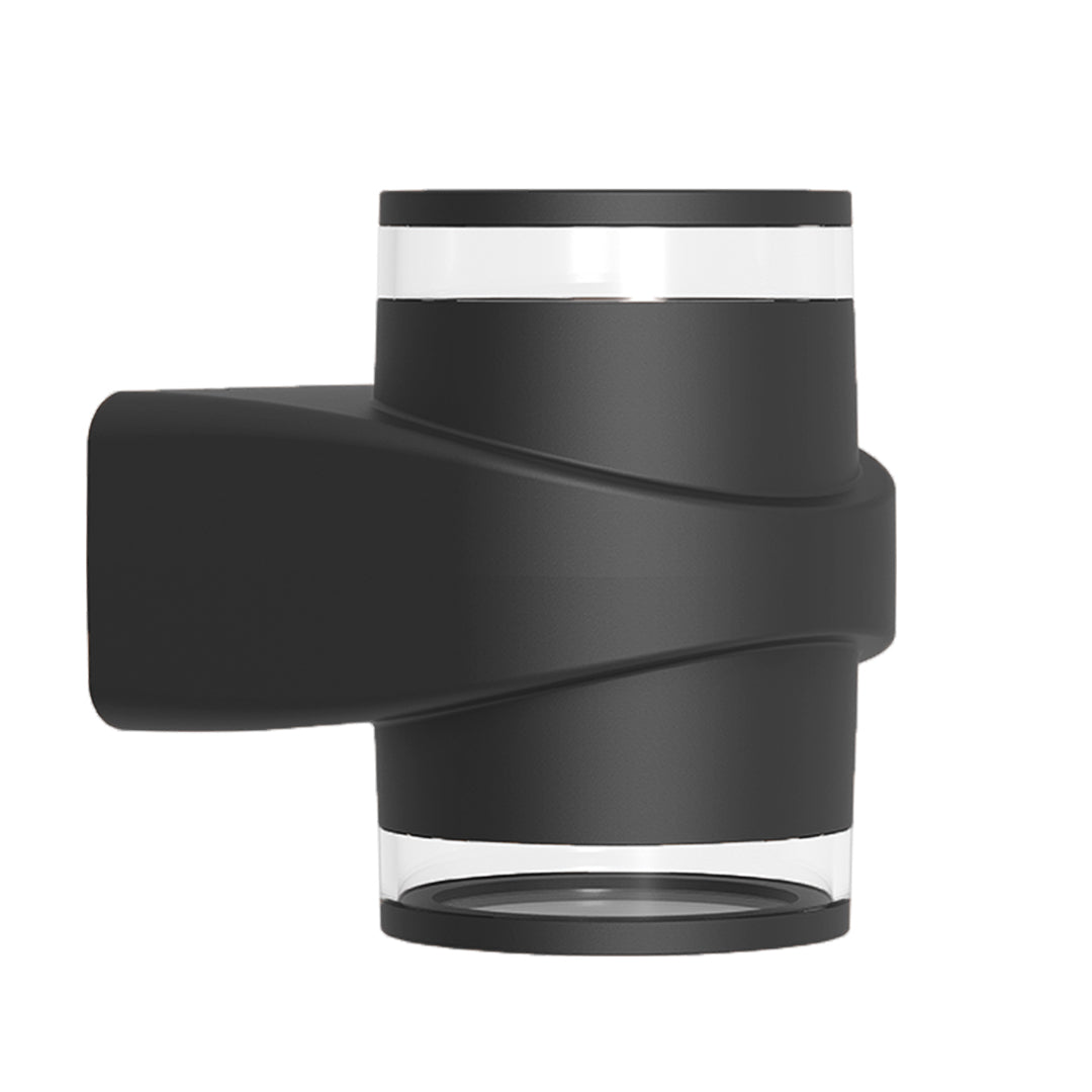 Sleek black angular wall light fixture with modern minimalist aesthetic