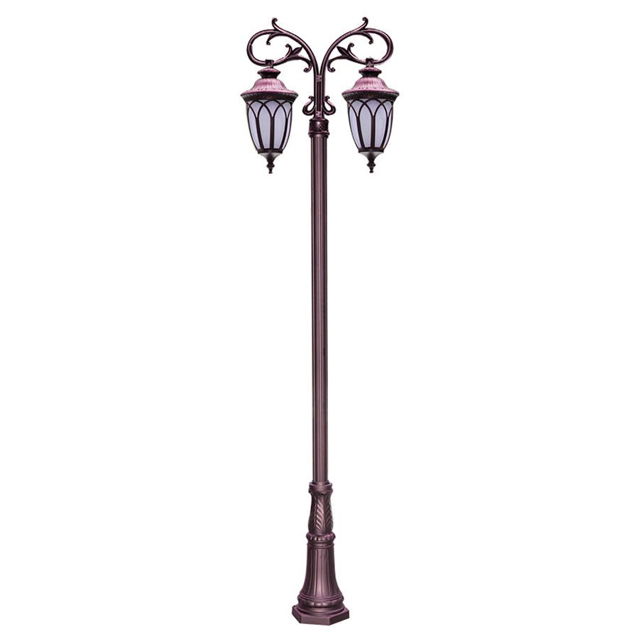 2 Head 118'' Aluminum Waterproof LED Black European Style Street Lights