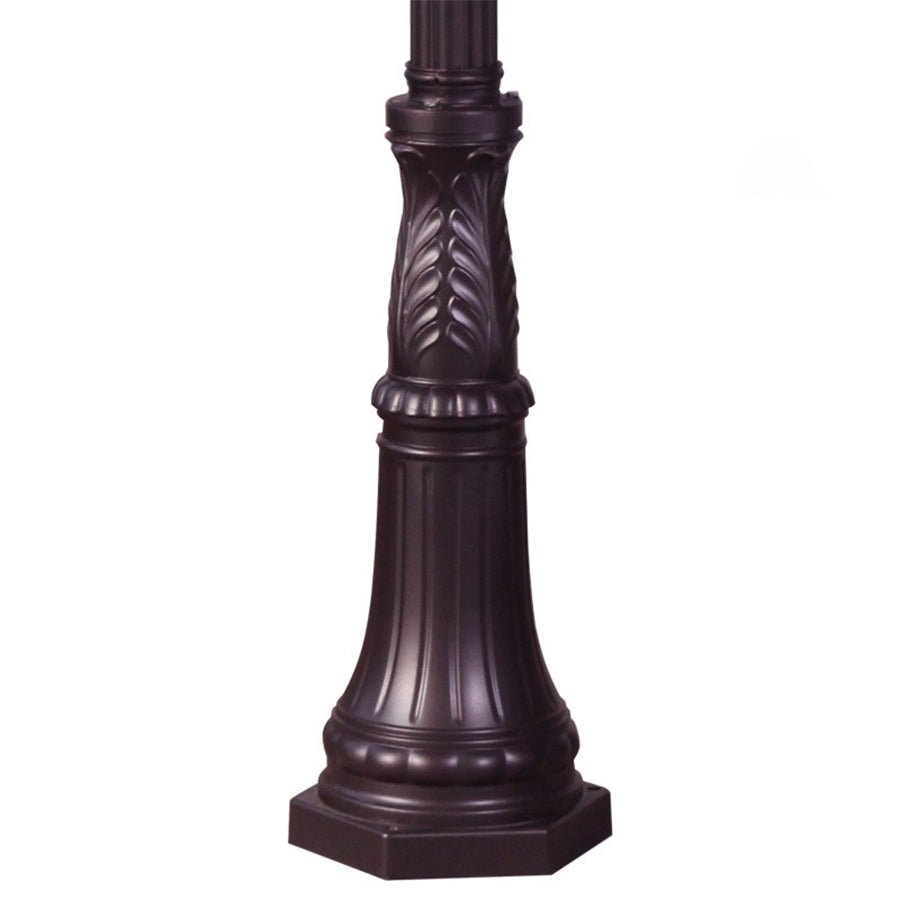 2 Head 118'' Aluminum Waterproof LED Black European Style Street Lights