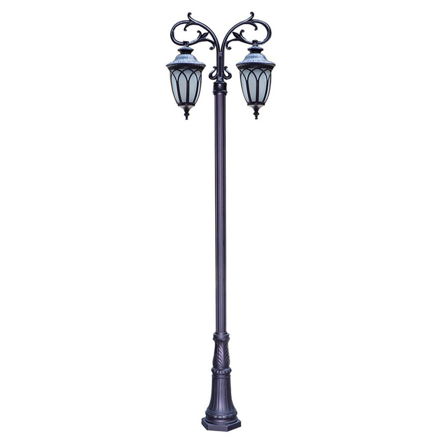 2 Head 118'' Aluminum Waterproof LED Black European Style Street Lights