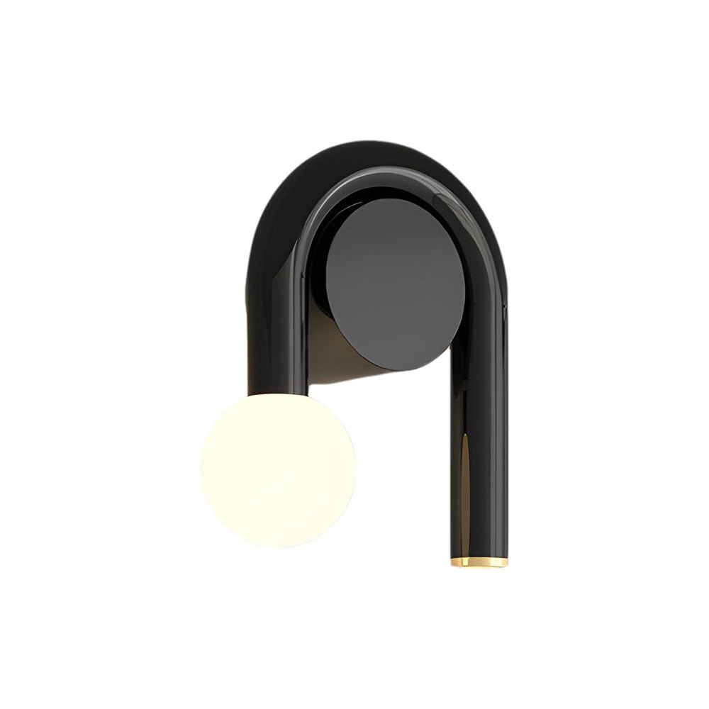 2 - Light Arched Iron U - shaped Line Wall Sconce LED Matte Black Bathroom Vanity Lights