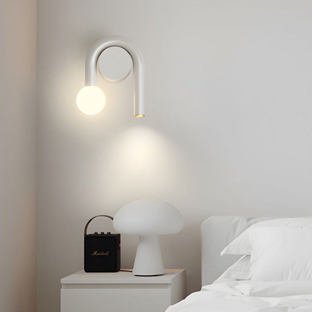 2 - Light Arched Iron U - shaped Line Wall Sconce LED Matte Black Bathroom Vanity Lights