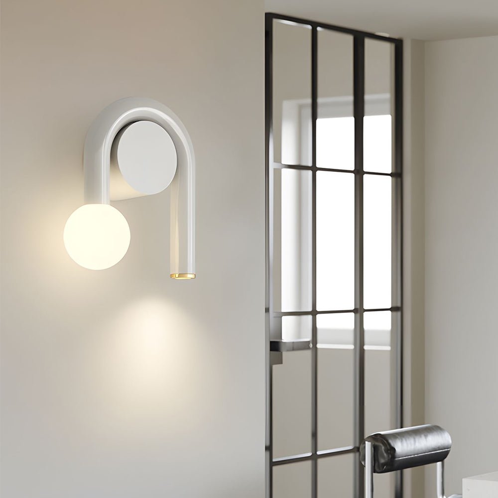 2 - Light Arched Iron U - shaped Line Wall Sconce LED Matte Black Bathroom Vanity Lights