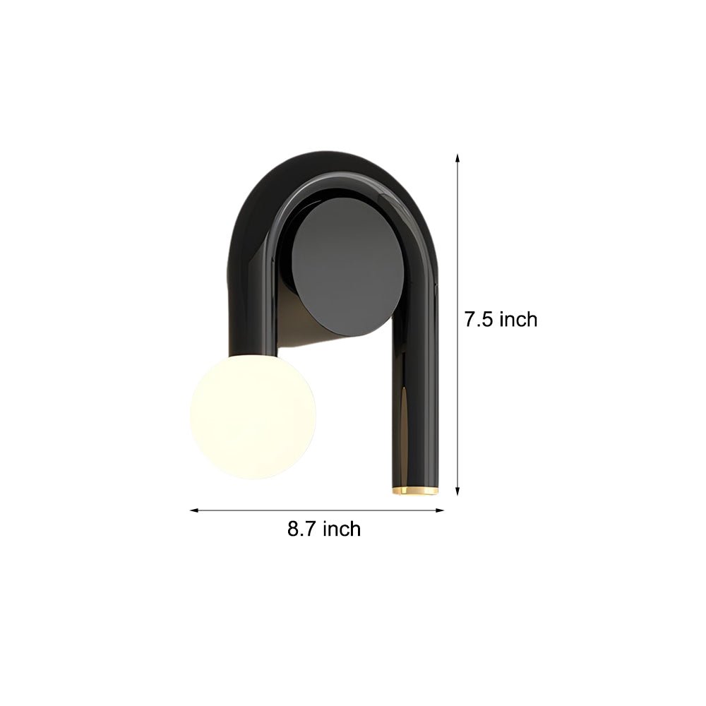 2 - Light Arched Iron U - shaped Line Wall Sconce LED Matte Black Bathroom Vanity Lights