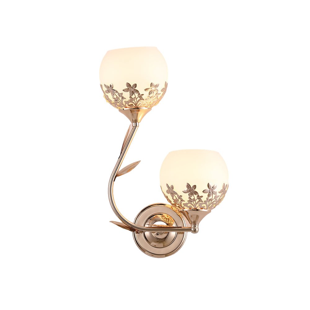 2 - Light Glass Flower LED Simple European Style Wall Sconces Lighting