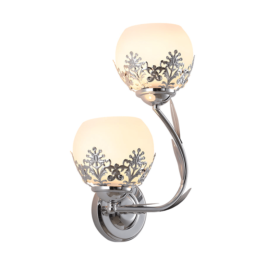 2 - Light Glass Flower LED Simple European Style Wall Sconces Lighting