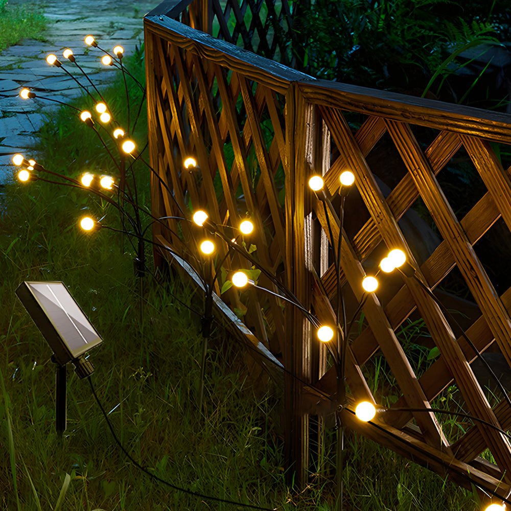 2 - Pack LED Solar Firefly Garden Lights Swaying Starburst Outdoor Landscape Lighting
