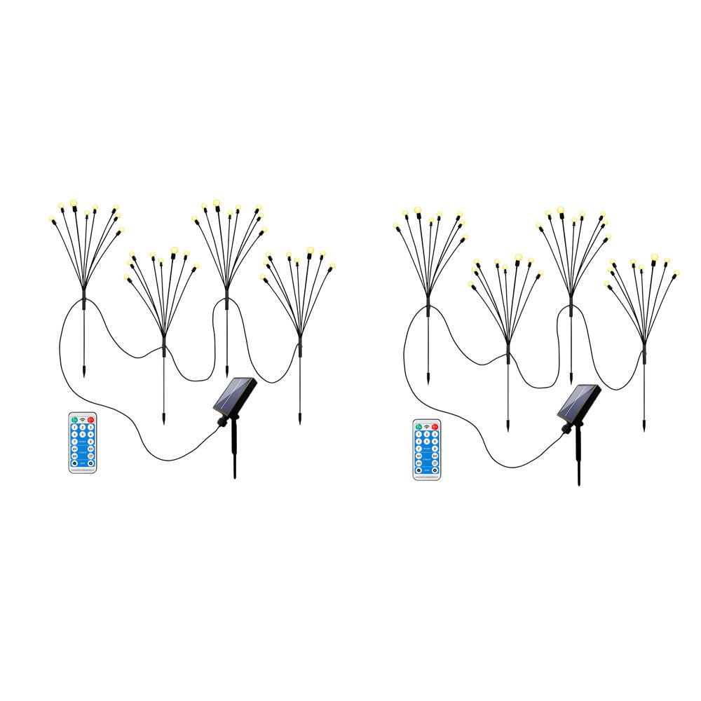 2 - Pack LED Solar Firefly Garden Lights Swaying Starburst Outdoor Landscape Lighting