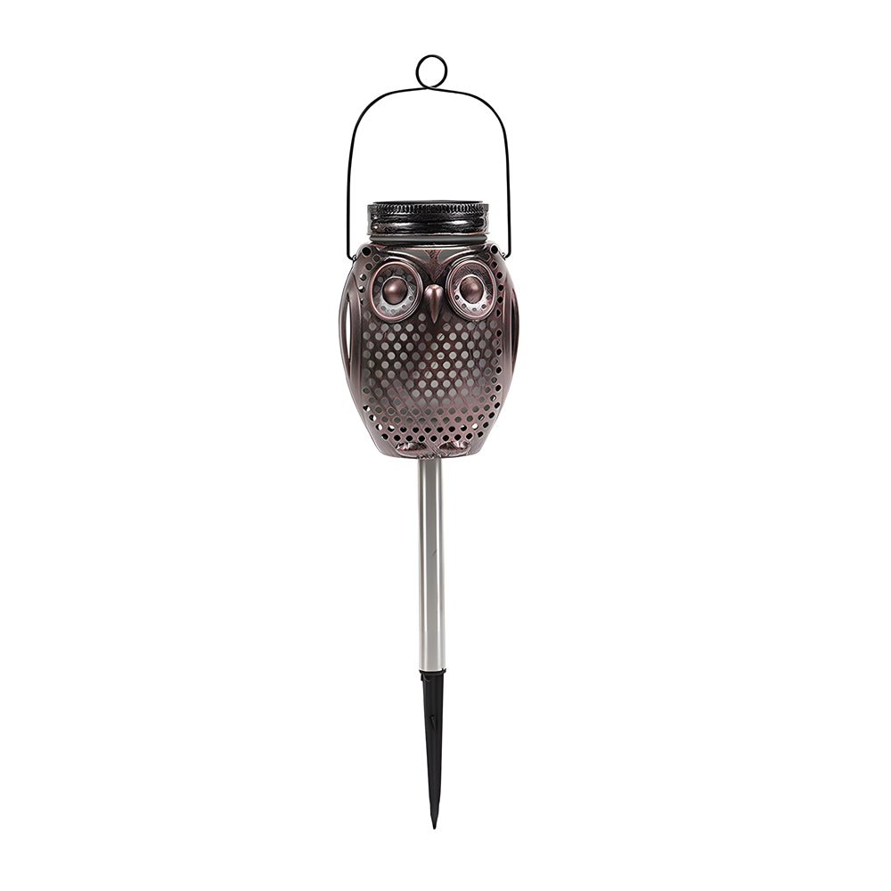 2 - Pack Owl - Shaped Solar Garden Lights with Flickering Flame Effect