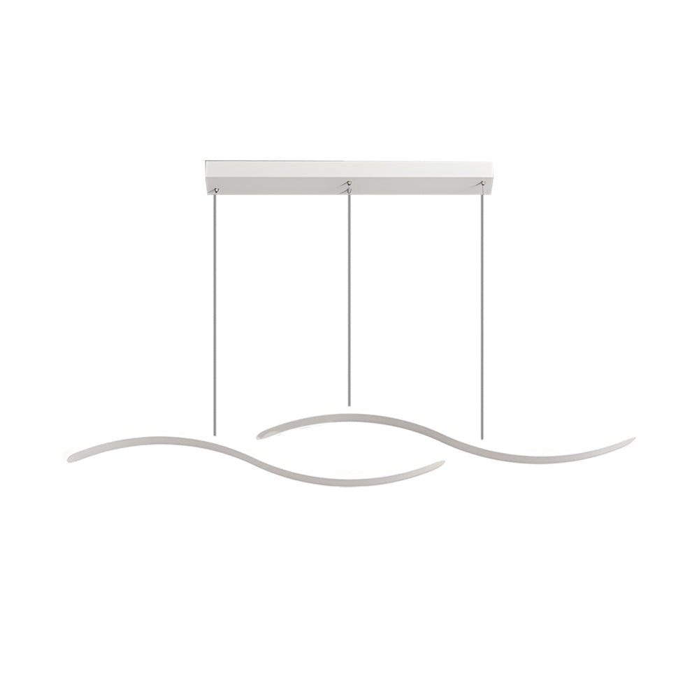 2 - Wavy Line LED Dining Room Pendant Light - 3 - Step Dimming