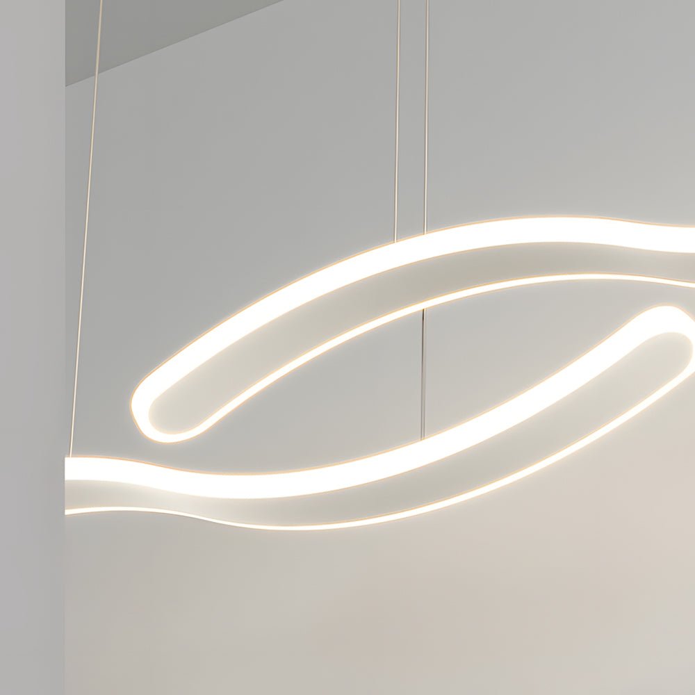 2 - Wavy Line LED Dining Room Pendant Light - 3 - Step Dimming