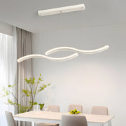 2 - Wavy Line LED Dining Room Pendant Light - 3 - Step Dimming