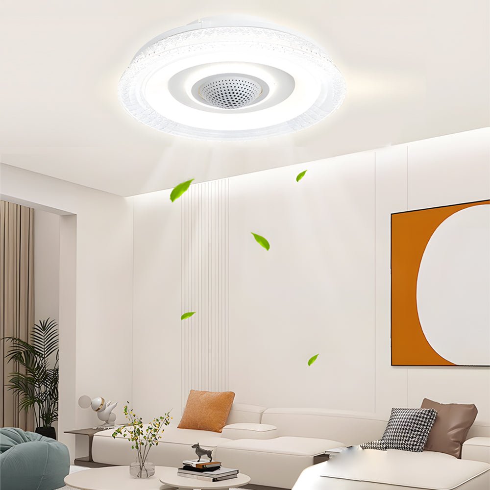20 in. W 6 - Speed Indoor Bladeless Smart Ceiling Fan with Remote and Dimmable LED