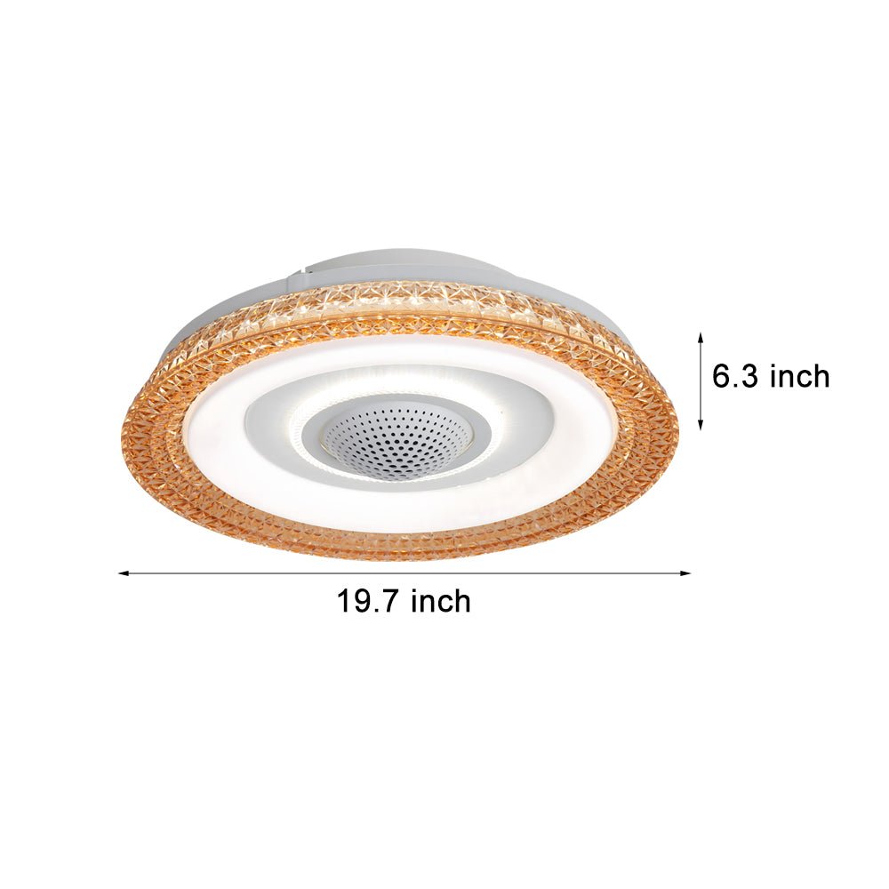 20 in. W 6 - Speed Indoor Bladeless Smart Ceiling Fan with Remote and Dimmable LED