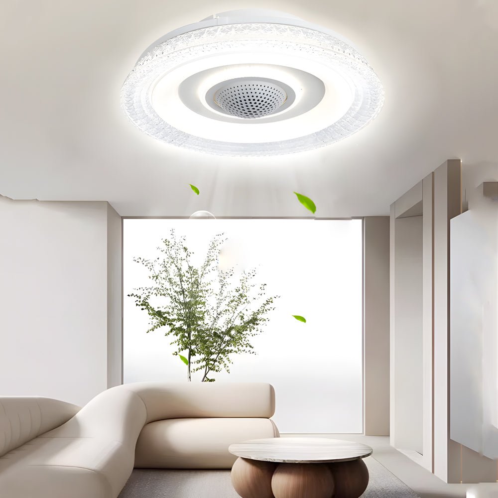 20 in. W 6 - Speed Indoor Bladeless Smart Ceiling Fan with Remote and Dimmable LED