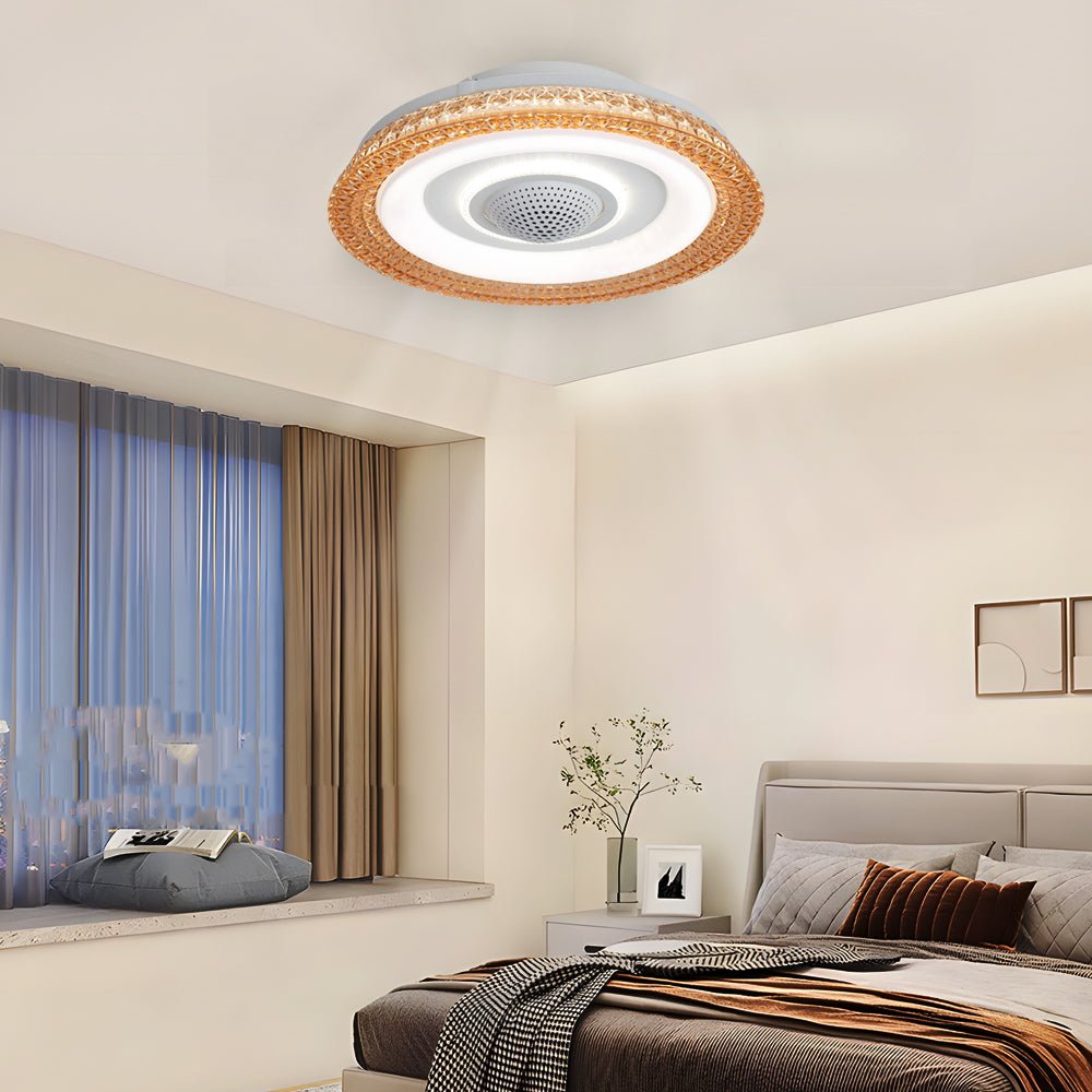 20 in. W 6 - Speed Indoor Bladeless Smart Ceiling Fan with Remote and Dimmable LED