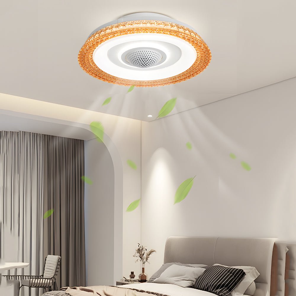 20 in. W 6 - Speed Indoor Bladeless Smart Ceiling Fan with Remote and Dimmable LED