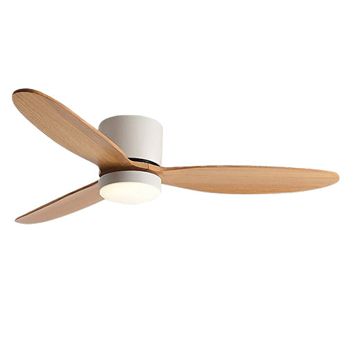 Natural Wood Ceiling Fan with Light Nordic LED Light