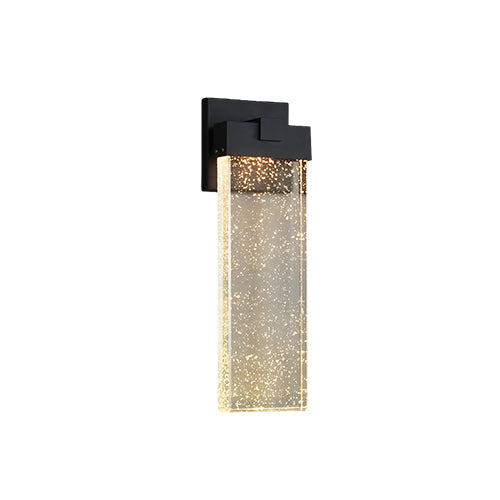 Seeded Crystal Outdoor Wall Lighting Rectangular LED Light