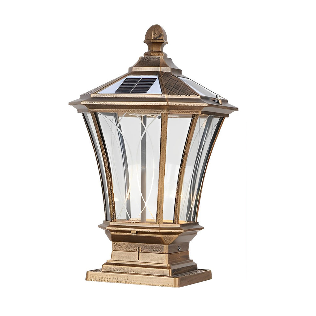 Vintage Waterproof LED Retro Solar Fence Post Lights With Remote Control