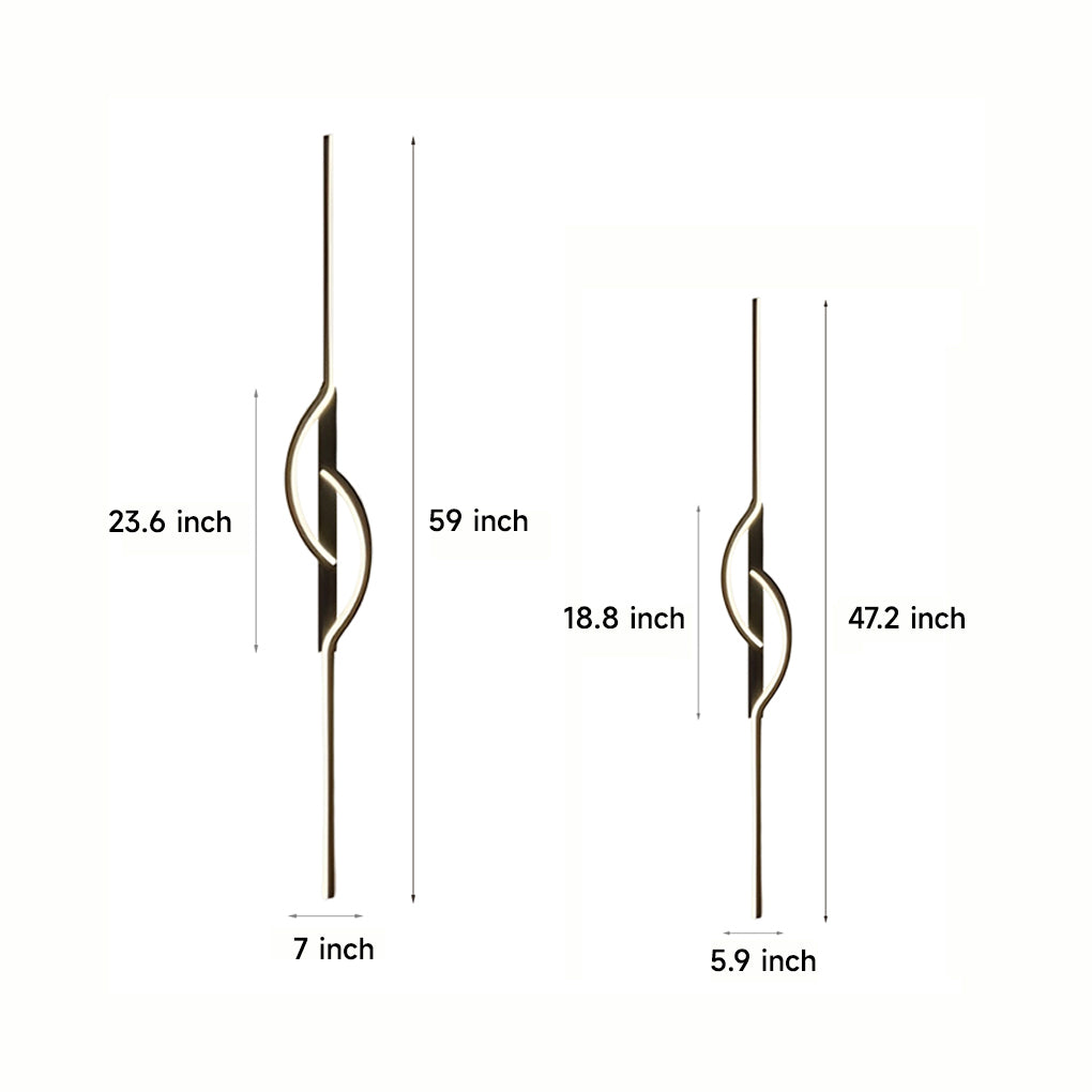 Strip Creative Stepless Dimming 3 Step Dimming Black Modern Wall Lamp