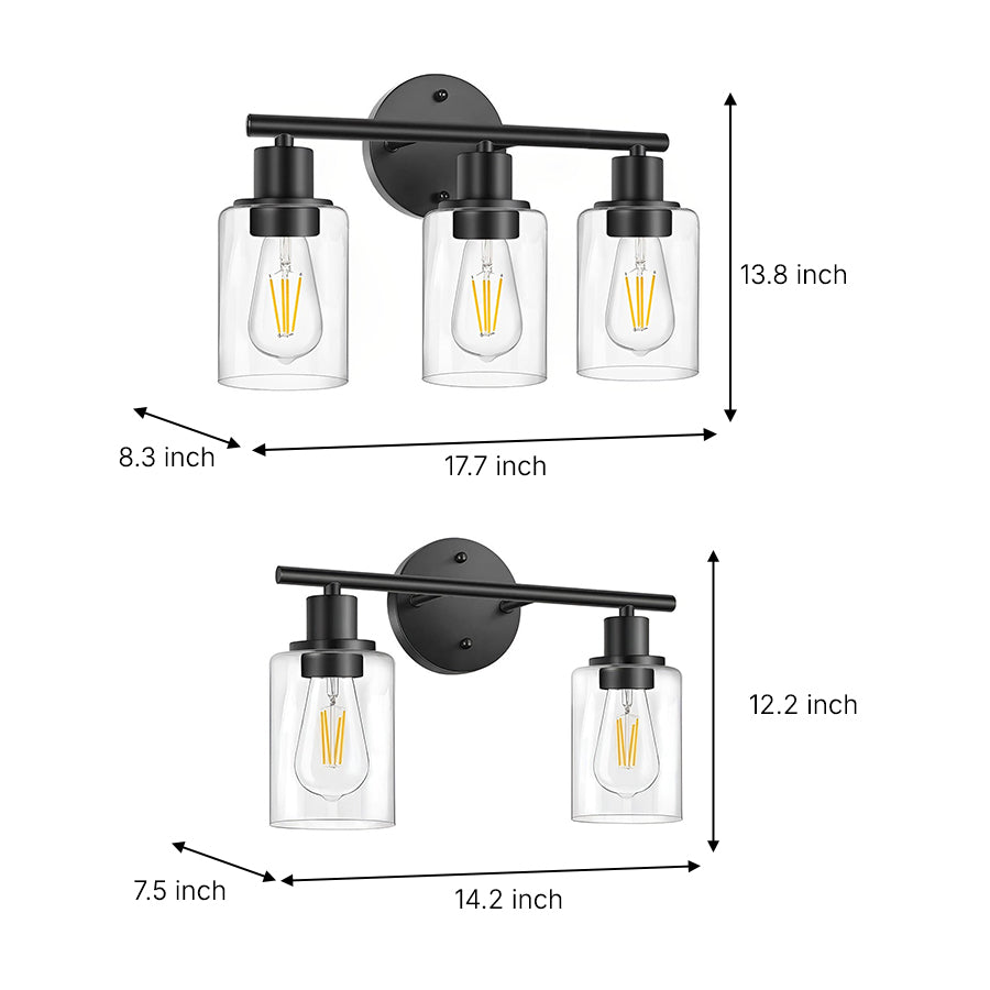 Industrial Plug-In Glass Wall Sconce Creative Bathroom & Bedroom Vanity Lighting