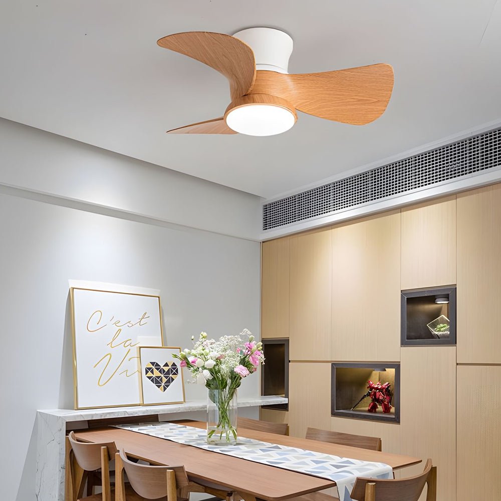 22''/31'' 3 Blades Cute Space - Saving Ceiling Fan Light with 6 - Speed Remote Control