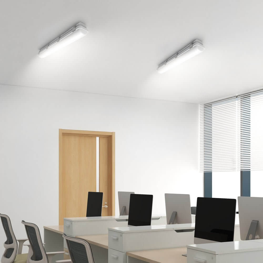 23 - inch White Linear Vapor Tight LED Flush Mount Ceiling Light