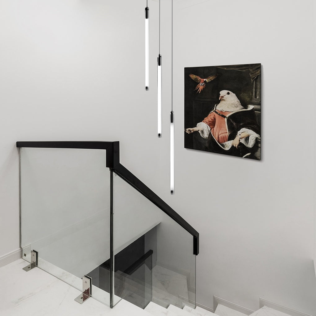 Spiral Creative Long Tube LED Modern Duplex Staircase Chandeliers Ceiling Light