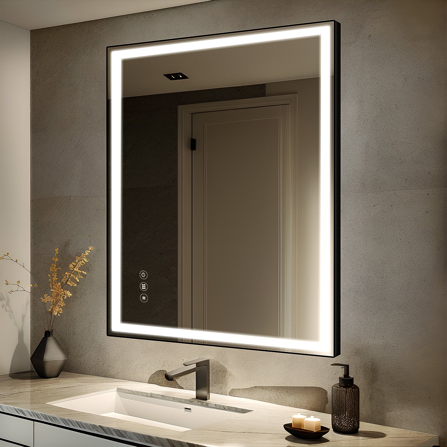 36 x 36 In. Touch Dimmable Memory Anti-Fog Bathroom Vanity Mirrors