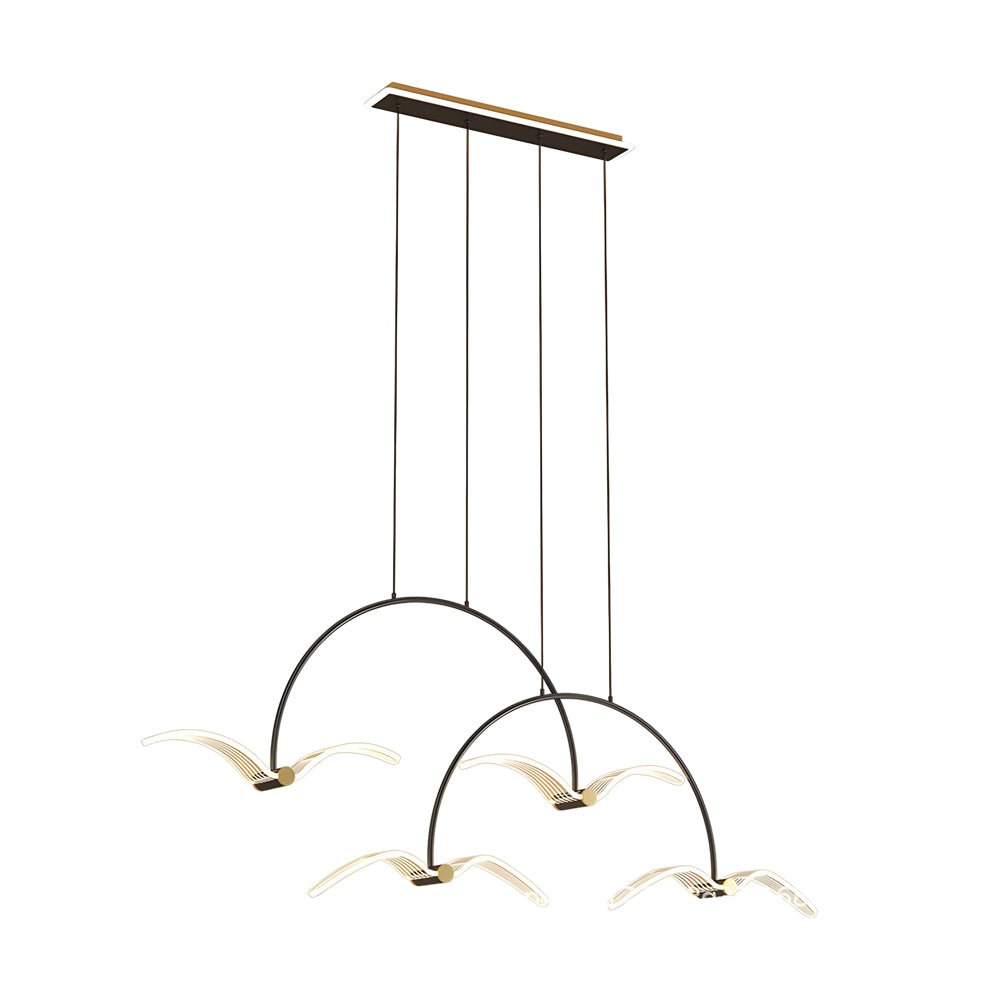 2/4 - Light Modern LED Acrylic Seagull Linear Chandelier for Dining