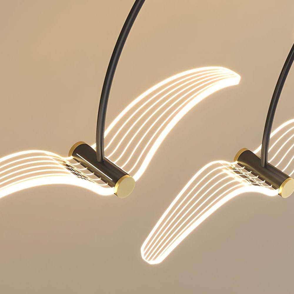 2/4 - Light Modern LED Acrylic Seagull Linear Chandelier for Dining