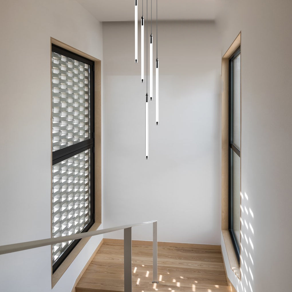 Spiral Creative Long Strip LED Modern Duplex Staircase Chandelier Light