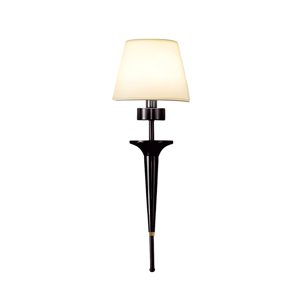 25.98 - In H. Gold/Black Copper 1 - Light American Wall Sconce with Fabric Shade