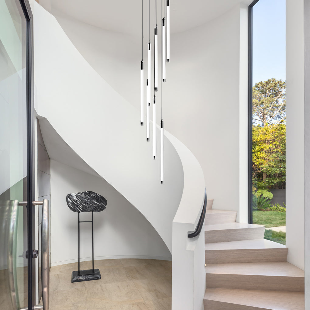 Spiral Creative Long Tube LED Modern Duplex Staircase Chandeliers Ceiling Light
