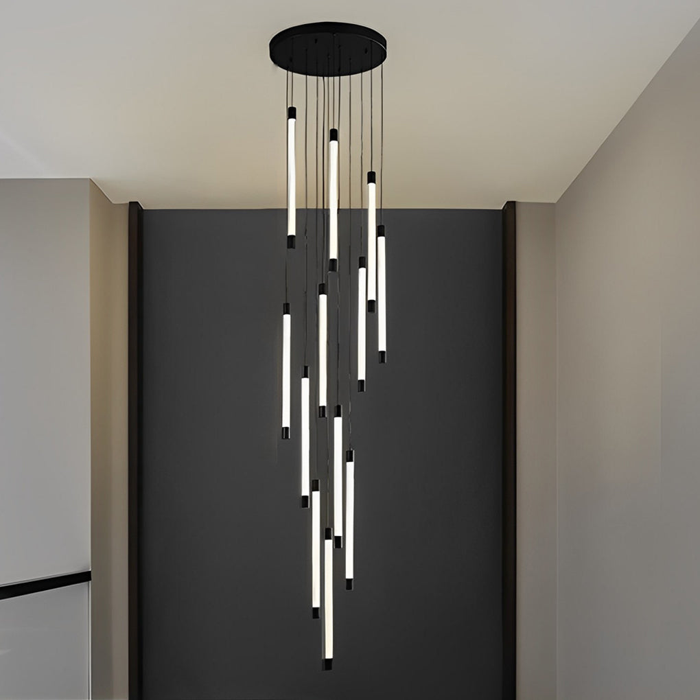 Spiral Creative Long Strip LED Modern Duplex Staircase Chandelier Light - Dazuma