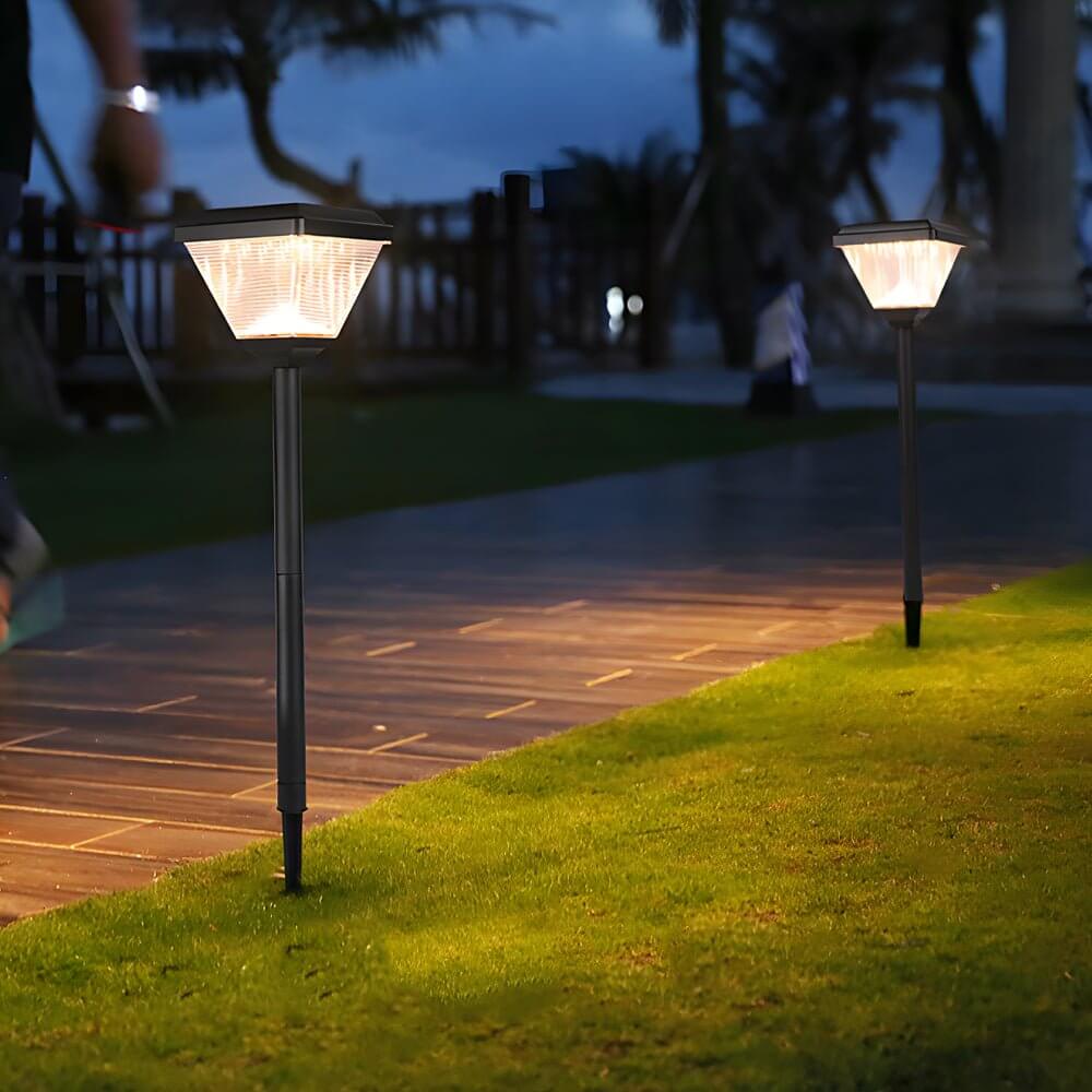 27.6 - Inch H Modern Black LED Solar Pathway Post Light