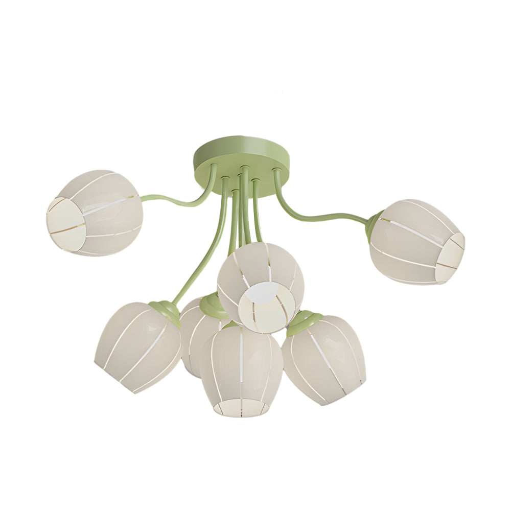 Creative 7 Heads Flowers Three Step Dimming French Style Chandelier Light