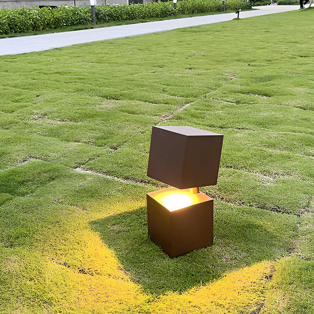 Creative Square Geometric Art Waterproof LED Modern Outdoor Lawn Light - Dazuma