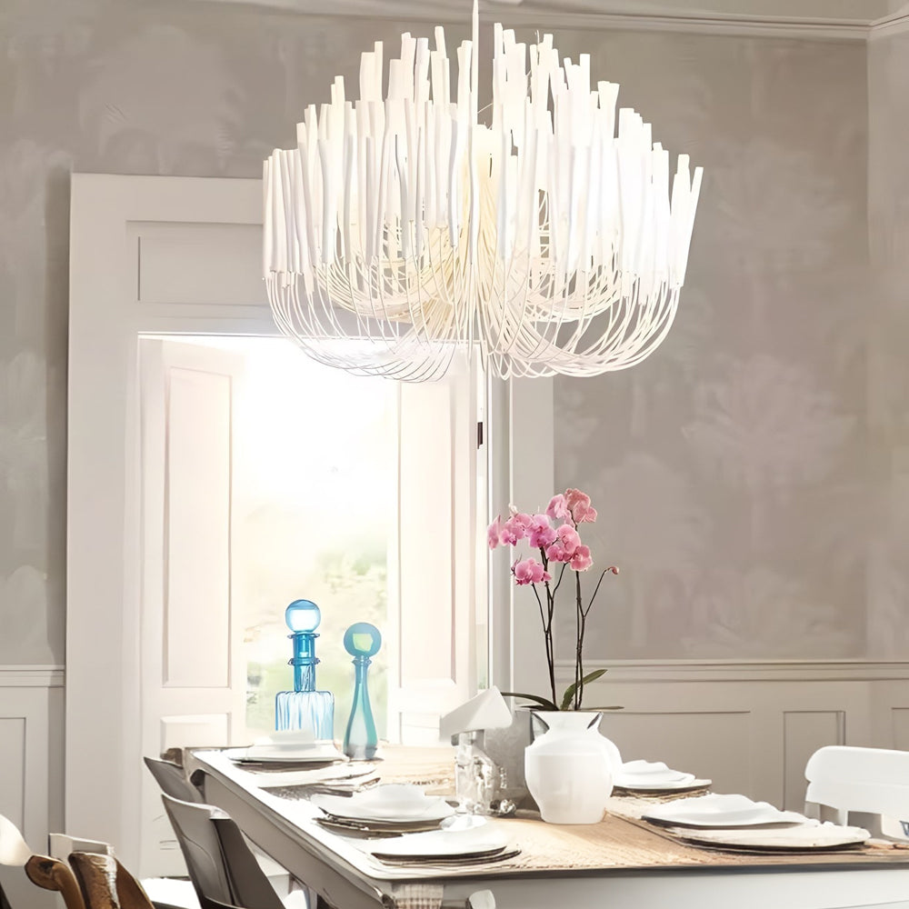 Whitewashed Wood Tilda Chandelier Large Hanging Ceiling Light