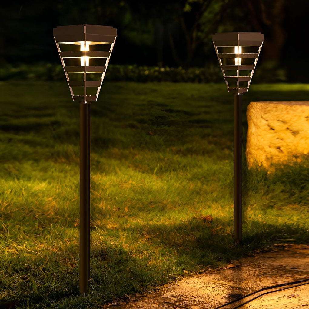 Waterproof LED Intelligent Light Control Black Modern Solar Lawn Lamp