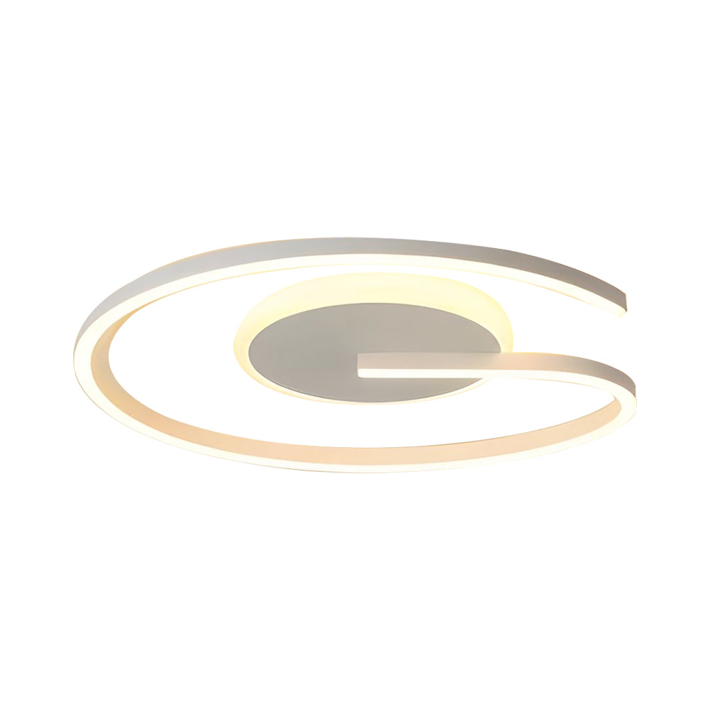 White/Black Open Ring Circle Ceiling Lamp LED Bedroom Flush Mounted Ceiling Light