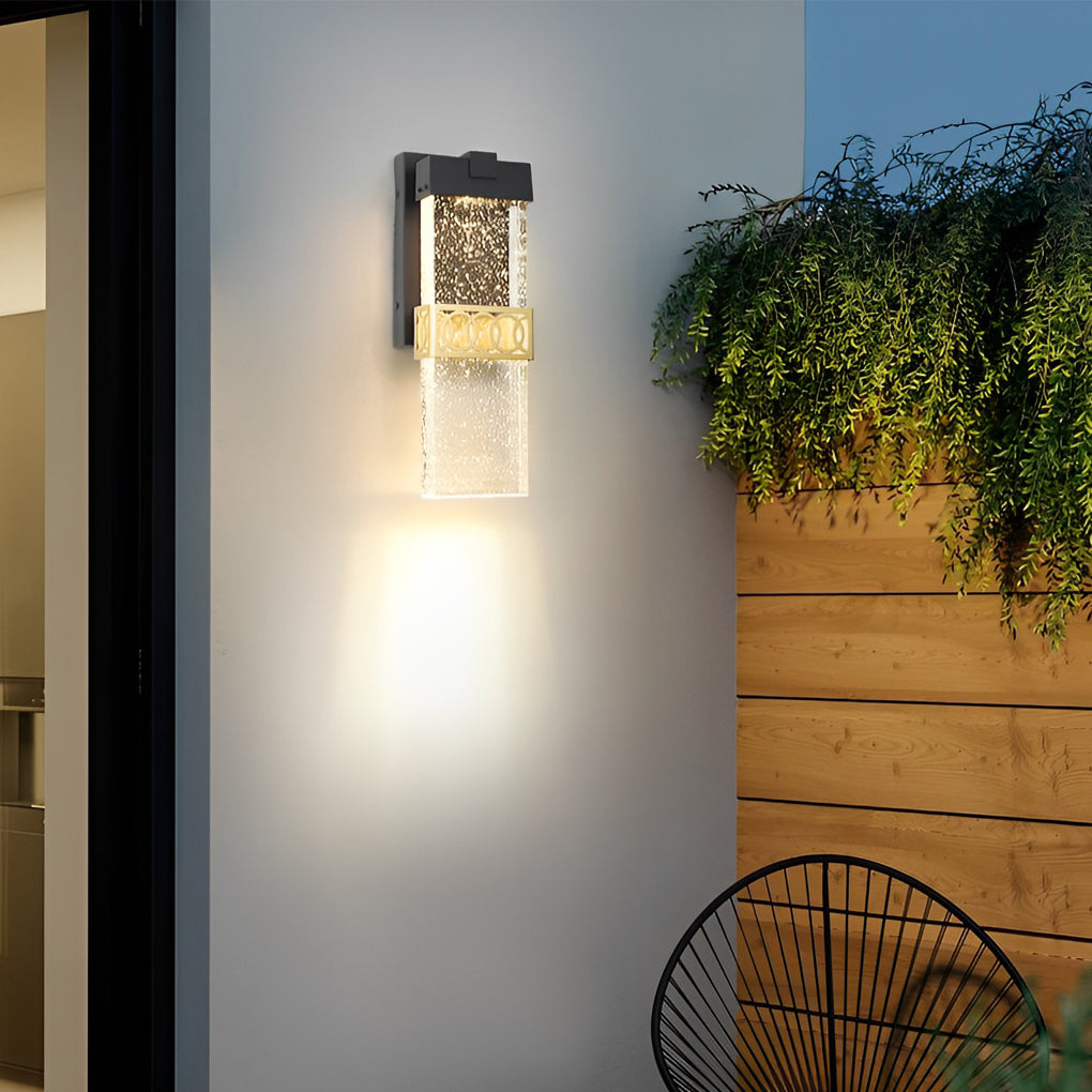 Bubbles Crystal LED Waterproof Black Simple Modern Outdoor Wall Lights - Dazuma
