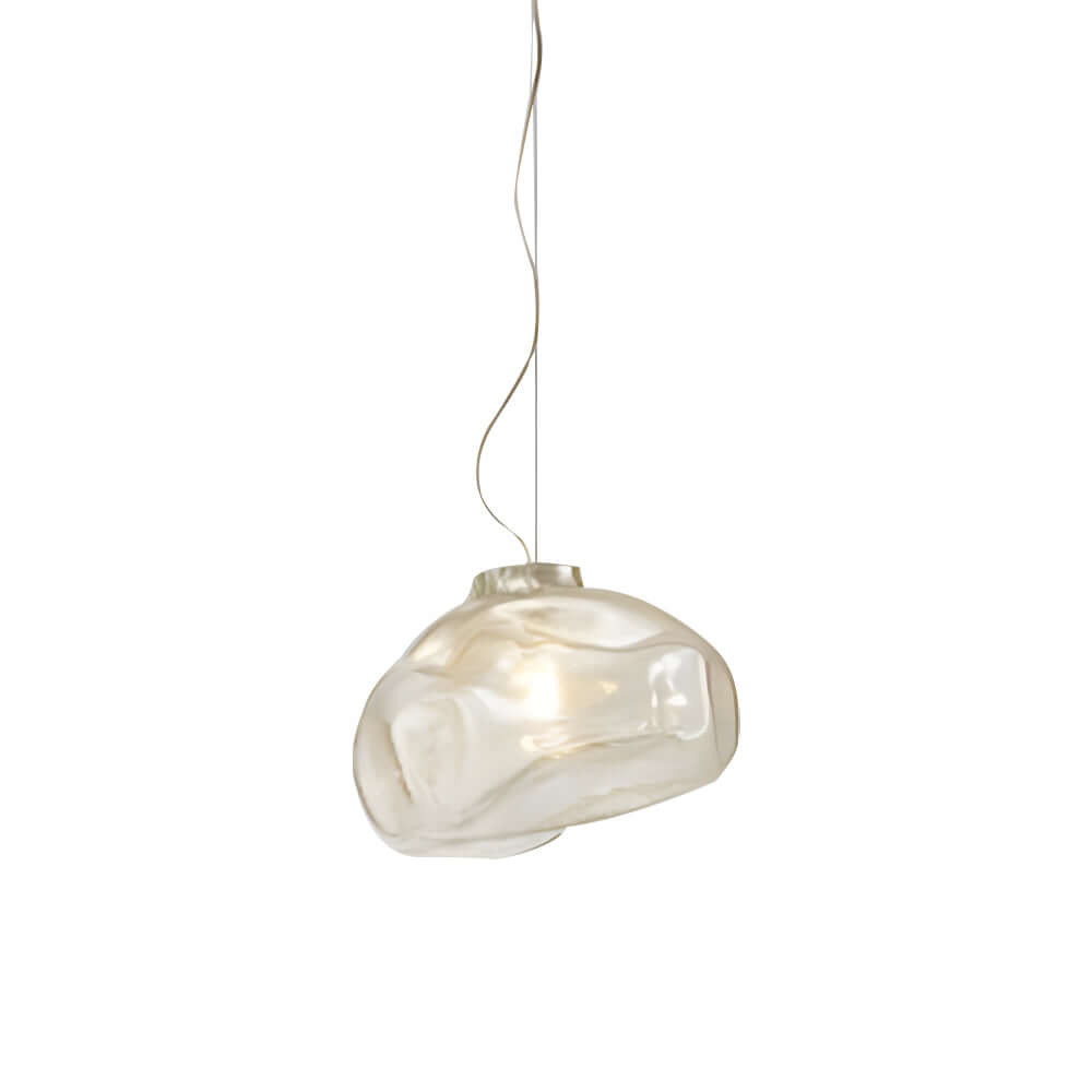Transparent Glass Pendant light Nordic Hand Blown Textured