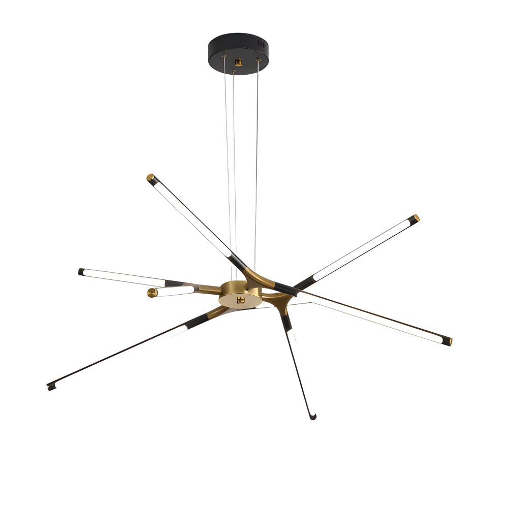 3/8-Light LED Dimmable Linear Sputnik Chandelier for Living Room